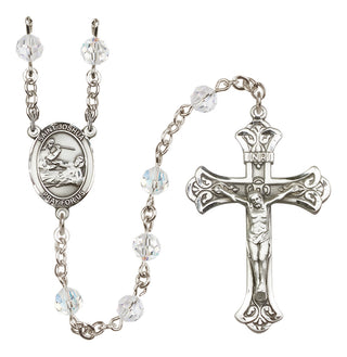 Sterling Silver 6mm Saint Joshua  Engraved Catholic Rosaries