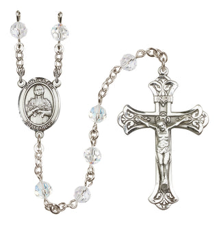 Sterling Silver 6mm Austrian Crystal Saint Kateri Tekakwitha Rosary in Crystal