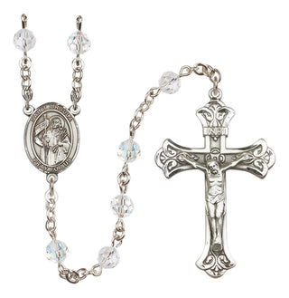 Sterling Silver 6mm Austrian Crystal Saint Ursula Rosary in Crystal