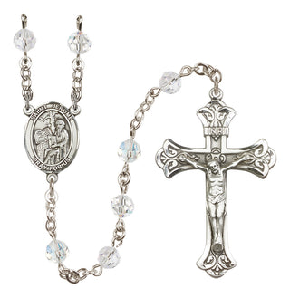 Sterling Silver 6mm Saint Jerome  Engraved Catholic Rosaries