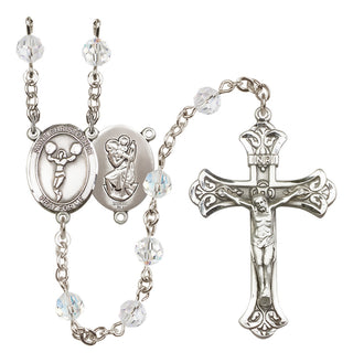 Sterling Silver 6mm Saint Christopher/Cheerleading  Engraved Catholic Rosaries