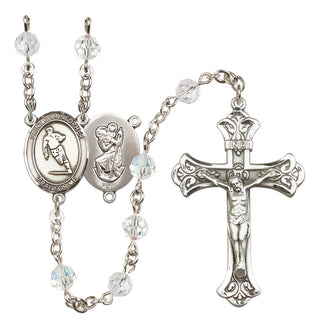 Sterling Silver 6mm Saint Christopher / Rugby Rosary