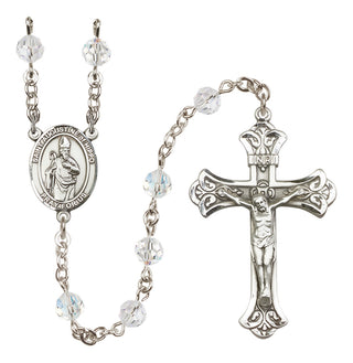 Sterling Silver 6mm Saint Augustine of Hippo  Engraved Catholic Rosaries