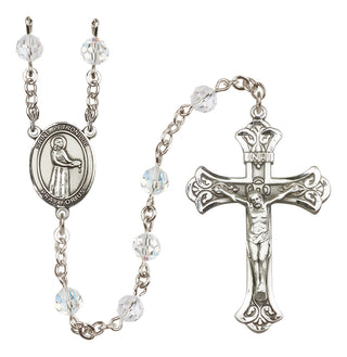 Sterling Silver 6mm Austrian Crystal Saint Petronille Rosary in Crystal