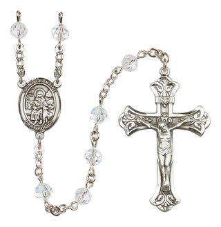Sterling Silver 6mm Austrian Crystal Saint Germaine Cousin Rosary in Crystal