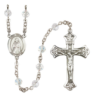 Sterling Silver 6mm Austrian Crystal Saint Samuel Rosary in Crystal