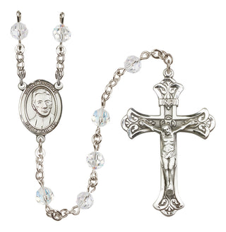 Sterling Silver 6mm Saint Eugene de Mazenod  Engraved Catholic Rosaries