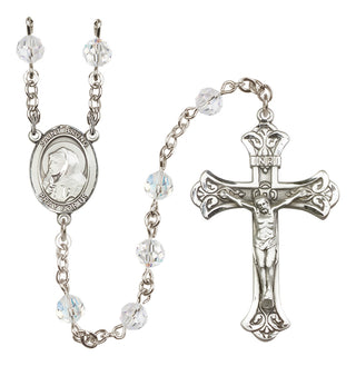 Sterling Silver 6mm Austrian Crystal Saint Bruno Rosary in Crystal