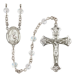 Sterling Silver 6mm Austrian Crystal Saint James the Lesser Rosary in Crystal