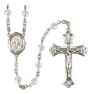 Sterling Silver 6mm Austrian Crystal Saint Athanasius Rosary in Crystal