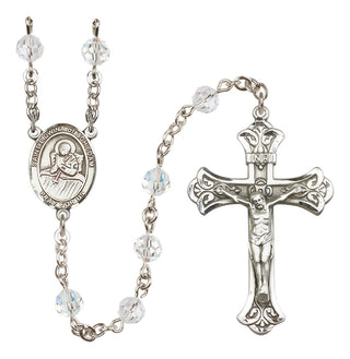 Sterling Silver 6mm Saint Lidwina of Schiedam  Engraved Catholic Rosaries