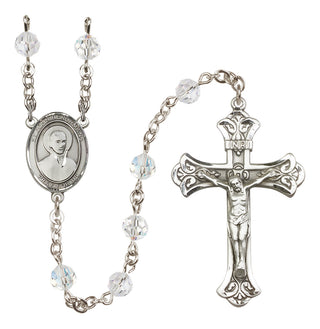 Sterling Silver 6mm Austrian Crystal Saint John Berchmans Rosary in Crystal