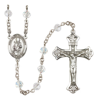 Sterling Silver 6mm Saint Simon the Apostle  Engraved Catholic Rosaries
