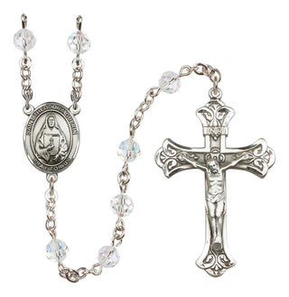 Sterling Silver 6mm Austrian Crystal Saint Theodora Rosary in Crystal