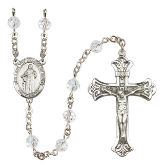 Sterling Silver 6mm Austrian Crystal Our Lady the Undoer of Knots Rosary in Crystal