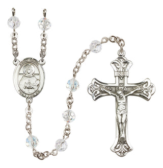 Sterling Silver 6mm Austrian Crystal Saint Daria Rosary in Crystal