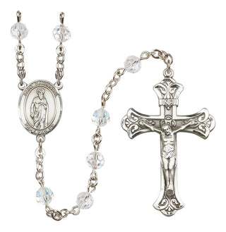 Sterling Silver 6mm Austrian Crystal Saint Nathanael Rosary in Crystal