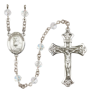 Sterling Silver 6mm Austrian Crystal Saint Daniel Comboni Rosary in Crystal