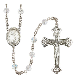 Sterling Silver 6mm Austrian Crystal Saint Jeanne Chezard de Matel Rosary in Crystal