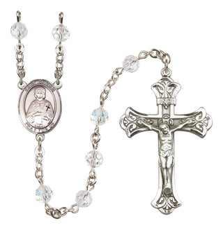 Sterling Silver 6mm Saint Gerald  Engraved Catholic Rosaries