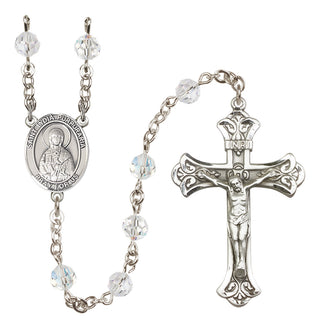 Sterling Silver 6mm Austrian Crystal Saint Lydia Purpuraria Rosary in Crystal