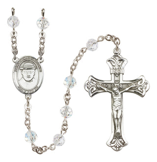 Sterling Silver 6mm Saint Damien of Molokai  Engraved Catholic Rosaries