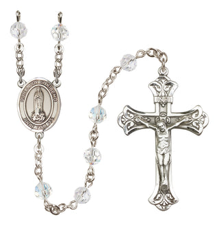 Sterling Silver 6mm Austrian Crystal Our Lady of Kibeho Rosary in Crystal