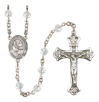 Sterling Silver 6mm Saint Claude de la Colombiere  Engraved Catholic Rosaries