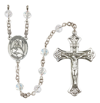 Sterling Silver 6mm Guardian Angel Protector  Engraved Catholic Rosaries