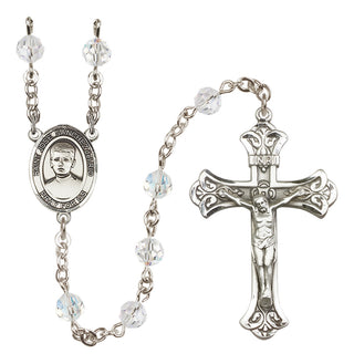 Sterling Silver 6mm Austrian Crystal Saint Jose Sanchez del Rio Rosary in Crystal