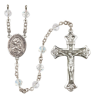 Sterling Silver 6mm Austrian Crystal Our Lady of the Precious Blood Rosary in Crystal