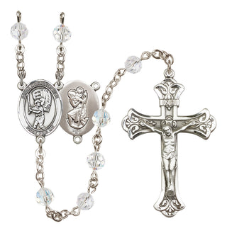 Sterling Silver 6mm Saint Christopher/Baseball Rosary