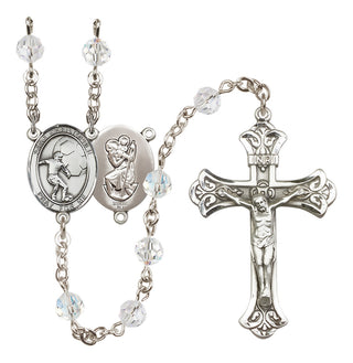 Sterling Silver 6mm Saint Christopher/Soccer Rosary