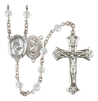 Sterling Silver 6mm Saint Christopher/Tennis Rosary