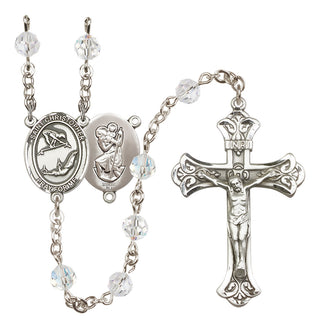 Sterling Silver 6mm Saint Christopher/Gymnastics Rosary