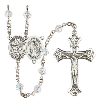 Sterling Silver 6mm Saint Sebastian/Basketball Rosary
