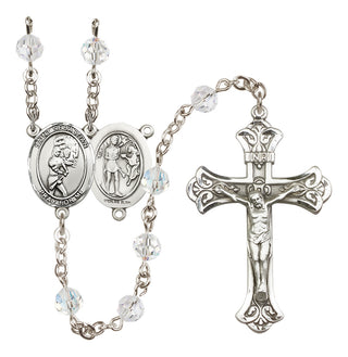 Sterling Silver 6mm Saint Sebastian/Softball Rosary