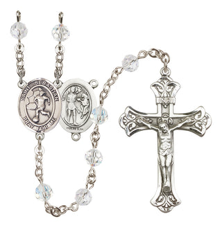 Sterling Silver 6mm Saint Sebastian/Soccer-Women Rosary