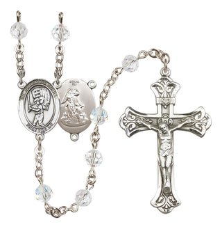 Sterling Silver 6mm Guardian Angel/Baseball Rosary