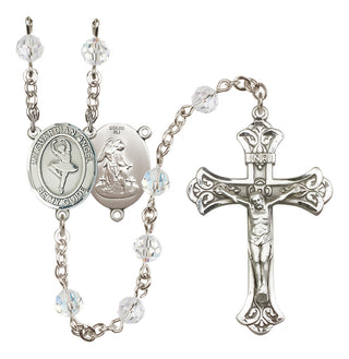Sterling Silver 6mm Austrian Crystal Guardian Angel/Dance Rosary in Crystal