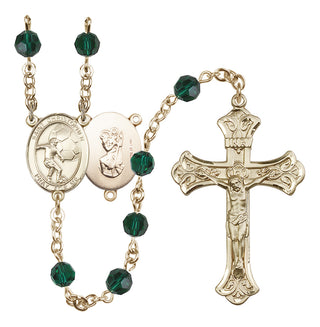 14kt Gold Filled 6mm Saint Christopher/Soccer Rosary
