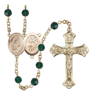 14kt Gold Filled 6mm Saint Sebastian /Track&Field-Men Rosary
