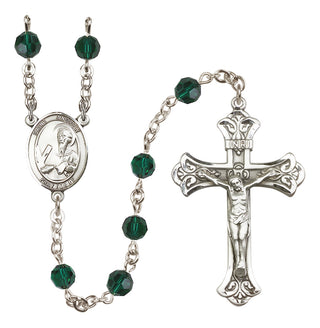 Sterling Silver 6mm Saint Andrew the Apostle  Engraved Catholic Rosaries