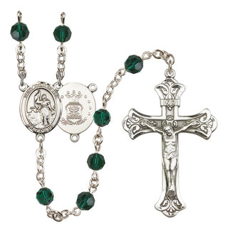 Sterling Silver 6mm Saint Joan of Arc / Air Force Rosary
