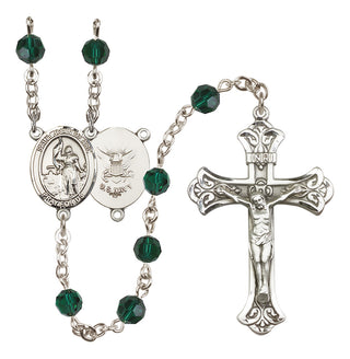 Sterling Silver 6mm Saint Joan of Arc / Navy Rosary