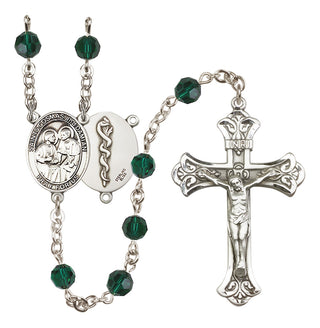 Sterling Silver 6mm Saints Cosmas & Damian / Doctors Rosary