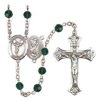 Sterling Silver 6mm Saint Christopher/Cheerleading  Engraved Catholic Rosaries