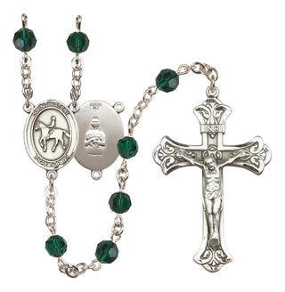 Sterling Silver 6mm Saint Kateri/Equestrian Rosary