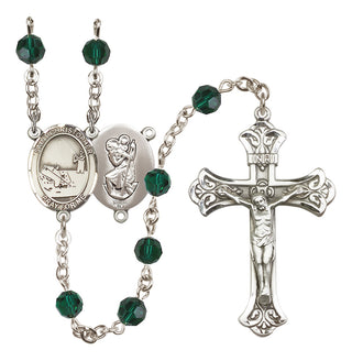 Sterling Silver 6mm Saint Christopher / Fishing Rosary