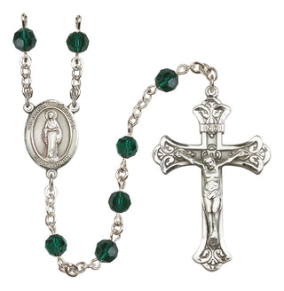 Sterling Silver 6mm Virgin of the Globe  Engraved Catholic Rosaries